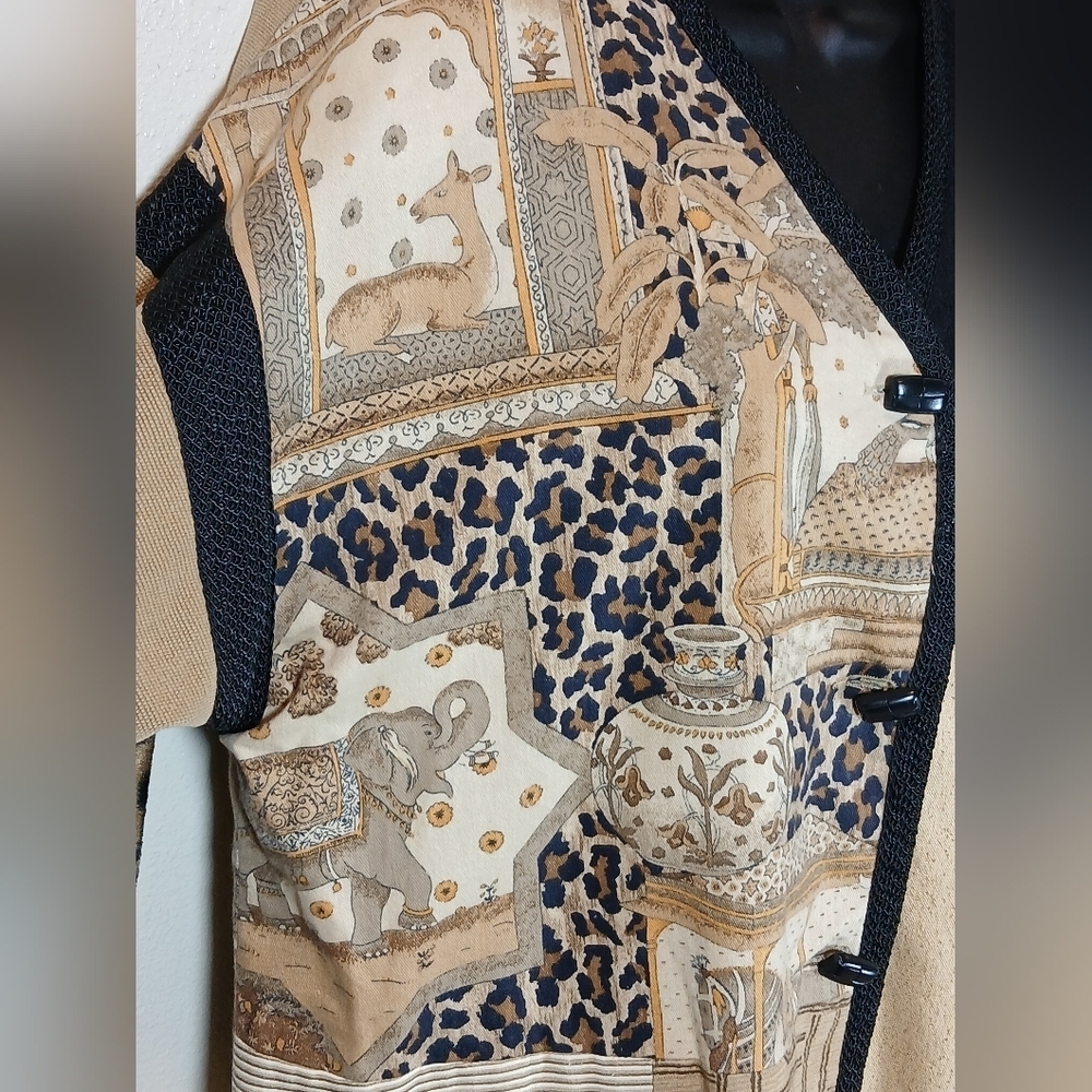 Max & Mabel Patch Pattern Leopard Print Blazer Si… - image 5